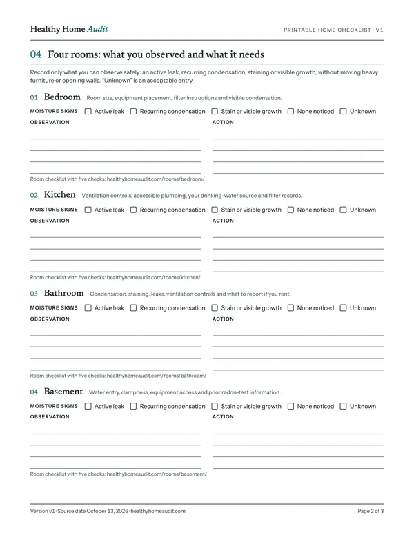 Page 2 of 3: four rooms with observation/action lines